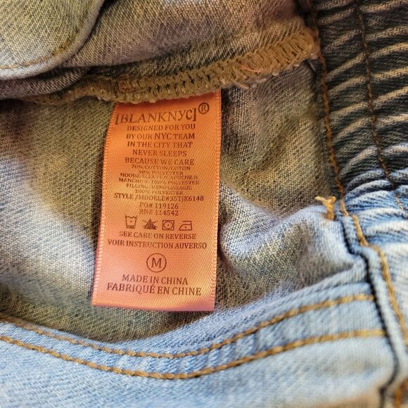 BlankNYC Denim Hood Jersey Quilted Truck Jacket Womens Size M - Picture 11 of 14